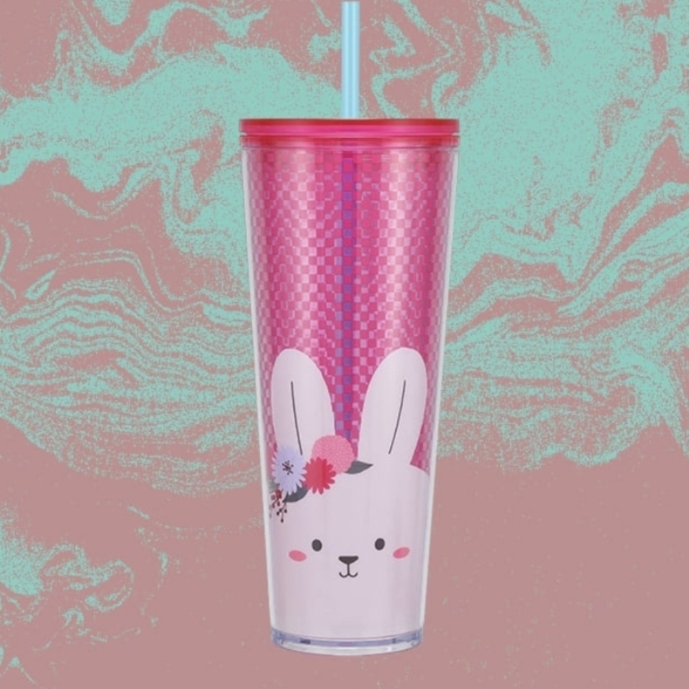 Starbucks Tumbler 2023 Lunar New Year Pink Rabbit Bunny Cold Actylic-NWT-24 oz